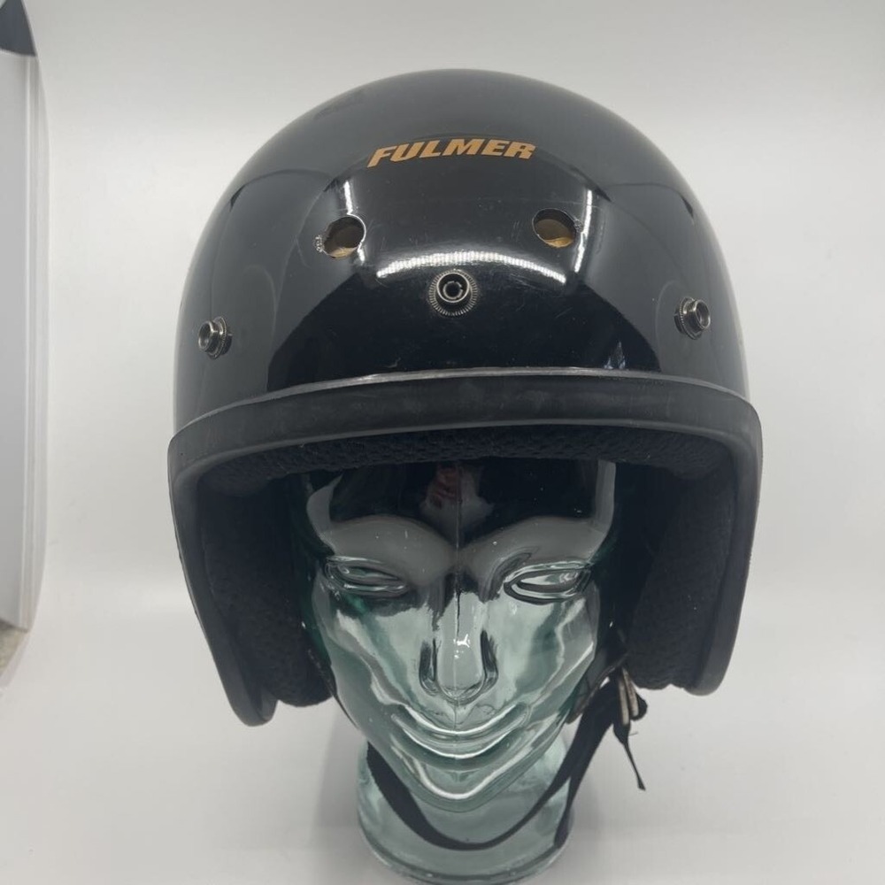 Fulmer AF-20 Motorcycle Helmet Adult Large‎ Black Good Open Face DOT Approved
